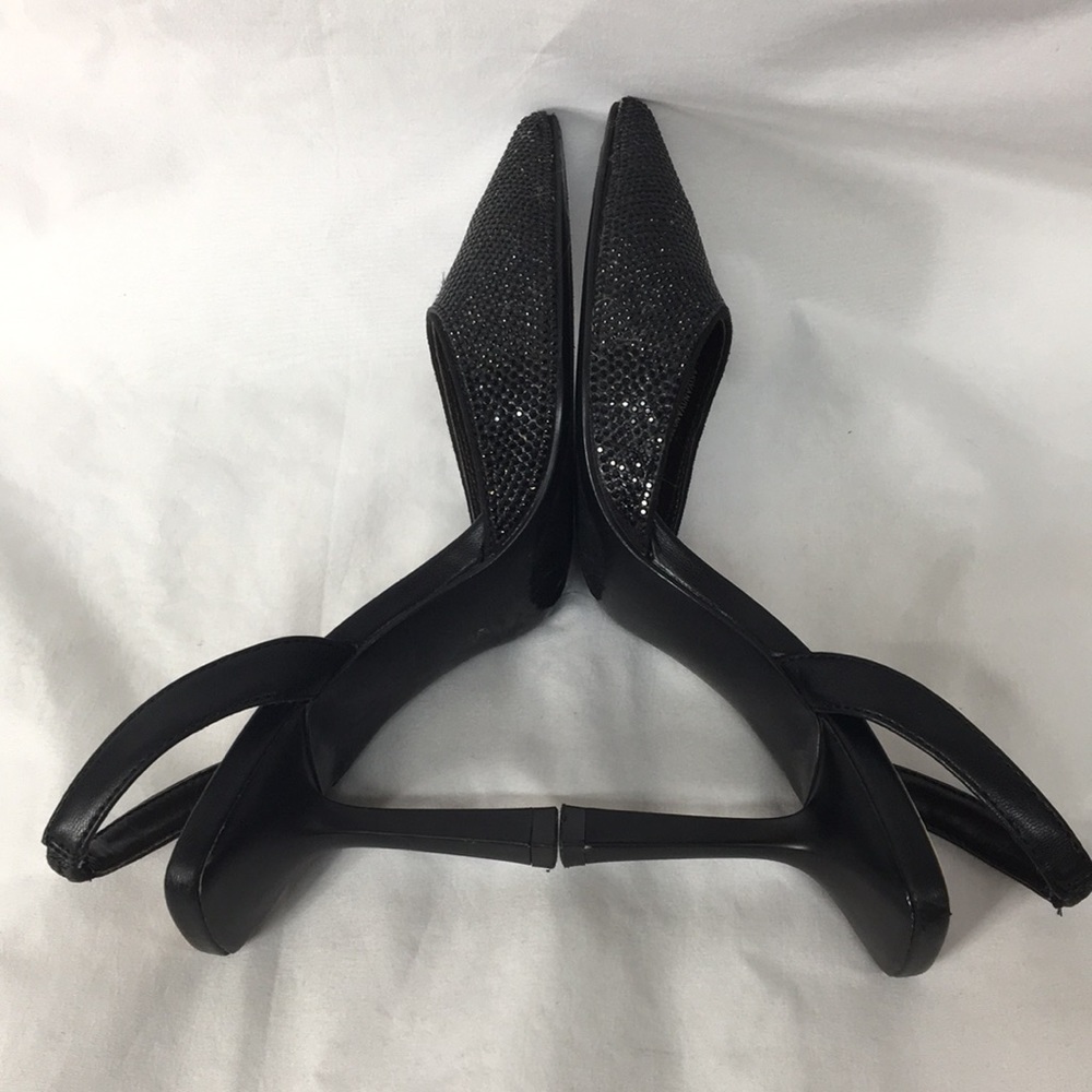 Anne Klein Iflex Women’s Black Sequins Heel Strap Pumps Size 8 Great Condition - Picture 7 of 11